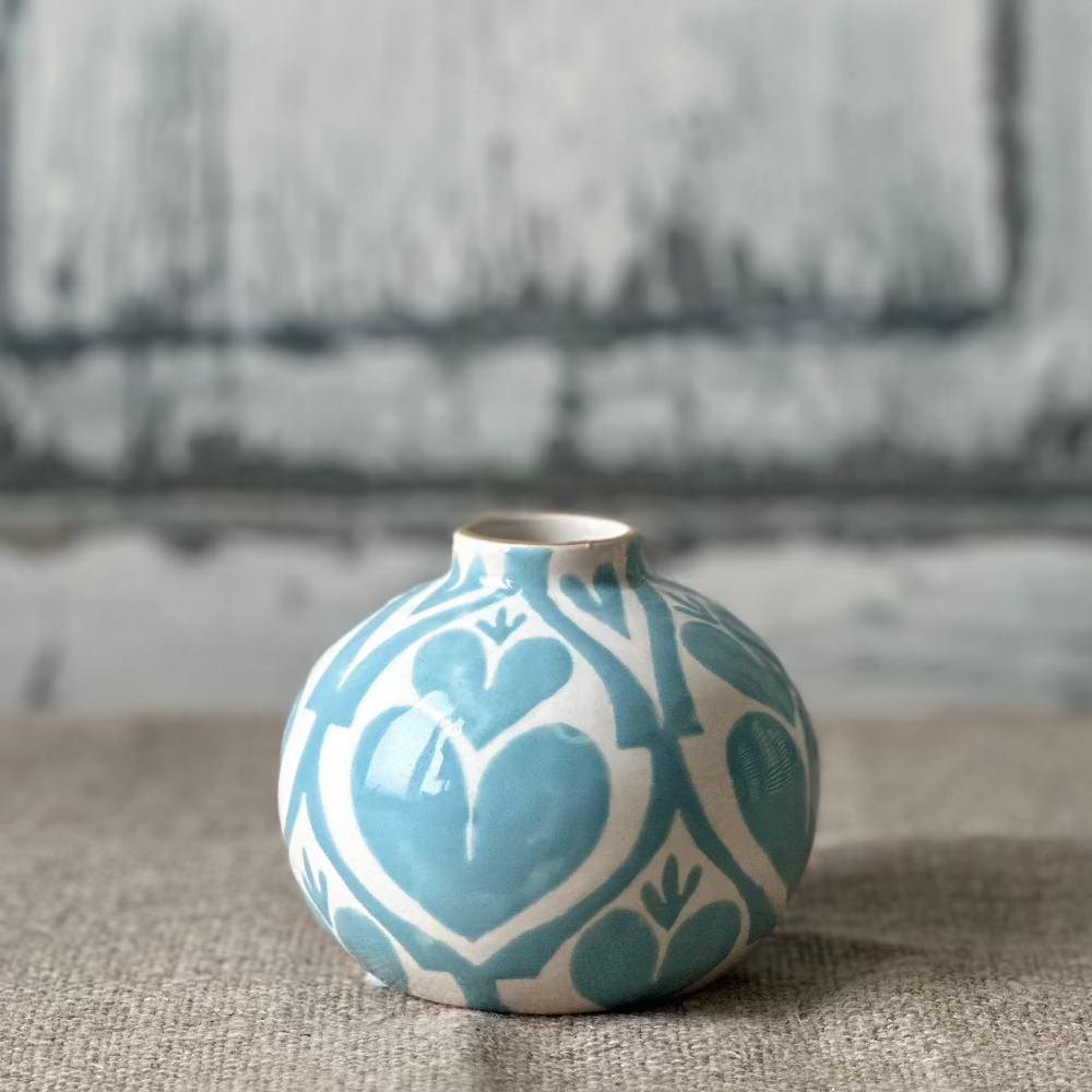 Jill Rosenwald Secret Garden Bud Vase in Cadet at Home Smith