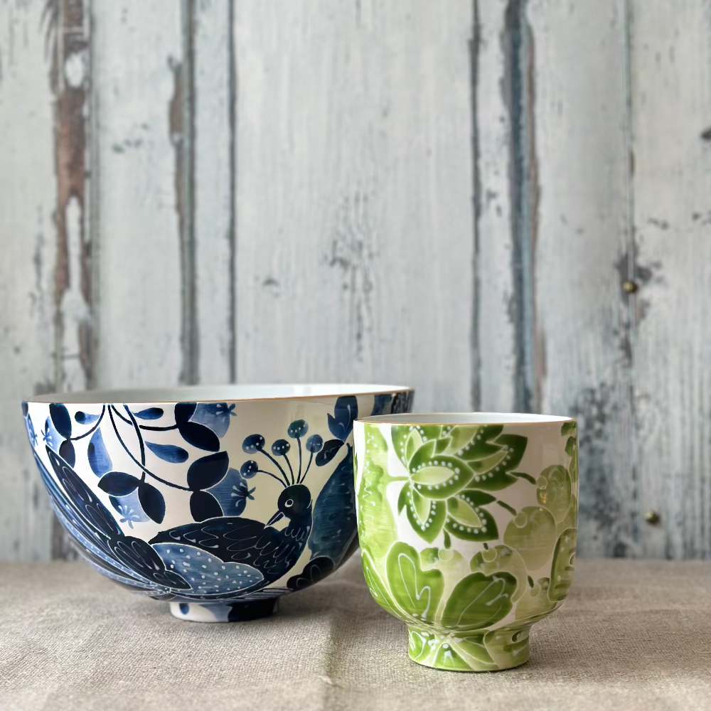Le Bird Pattern Pattern Bowls by Jill Rosenwald at Home Smith