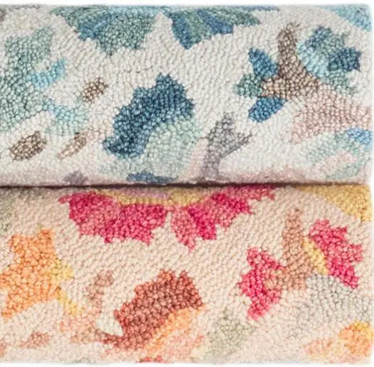 Ines Blue Micro Hooked Wool Rug - Home Smith