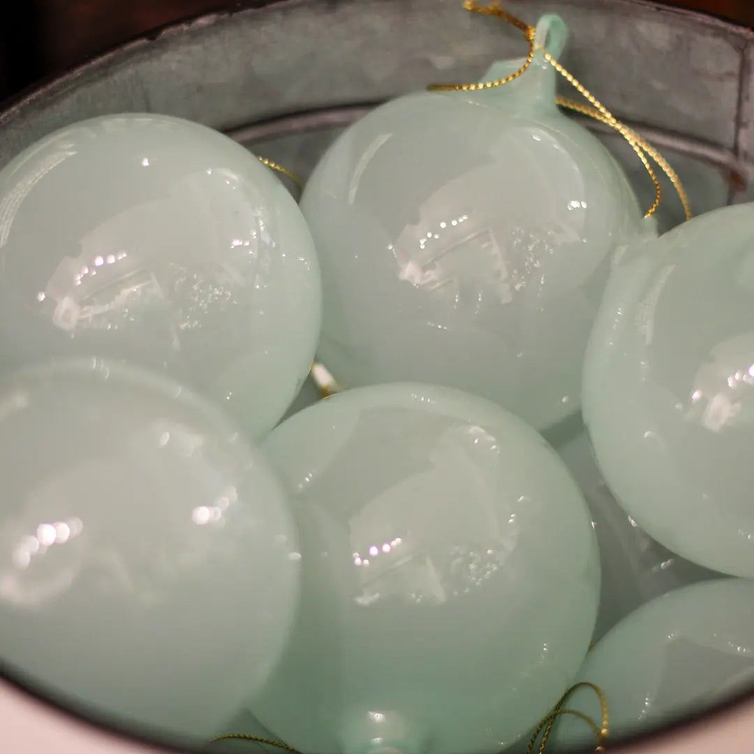 Jim Marvin Bubblegum Glass Ornament in Teal - Home Smith