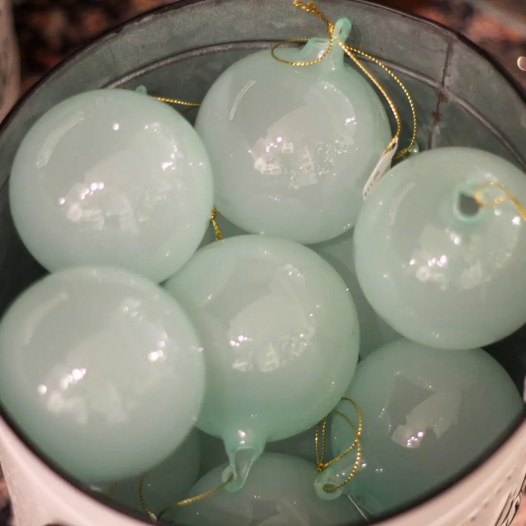 Jim Marvin Bubblegum Glass Ornament in Teal - Home Smith