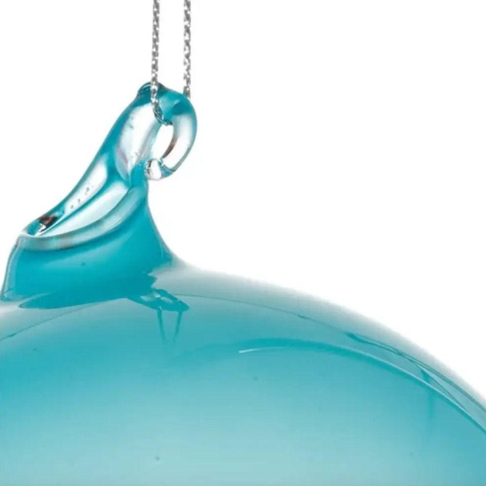 Home Smith Jim Marvin Bubblegum Glass Ornaments in Light Turquoise Winward Holiday Ornaments
