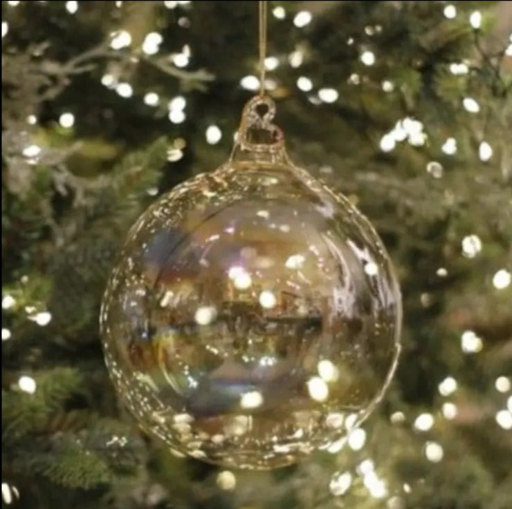 Jim Marvin Clear Glass Iridescent Ornament in Amber Bronze - Home Smith