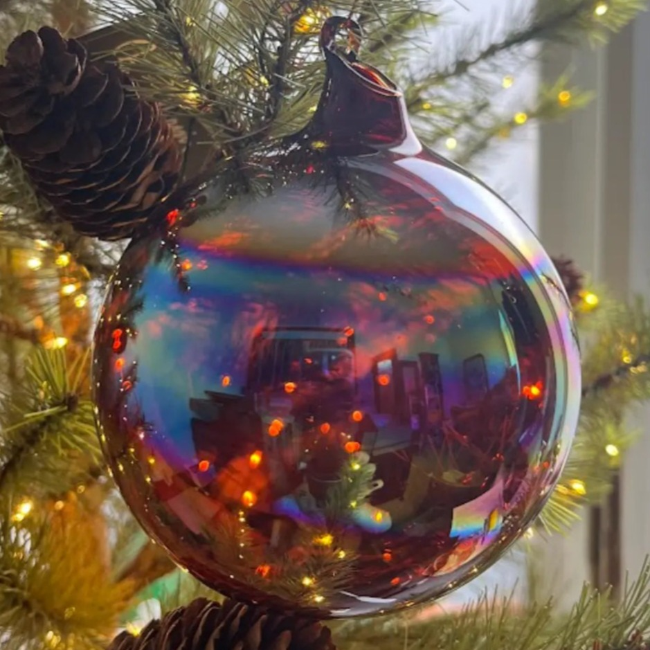 Home Smith Jim Marvin Clear Iridescent Ornaments in Golden Teak Winward Holiday Ornaments