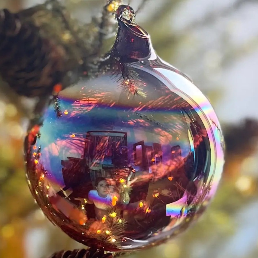 Home Smith Jim Marvin Clear Iridescent Ornaments in Golden Teak Winward Holiday Ornaments