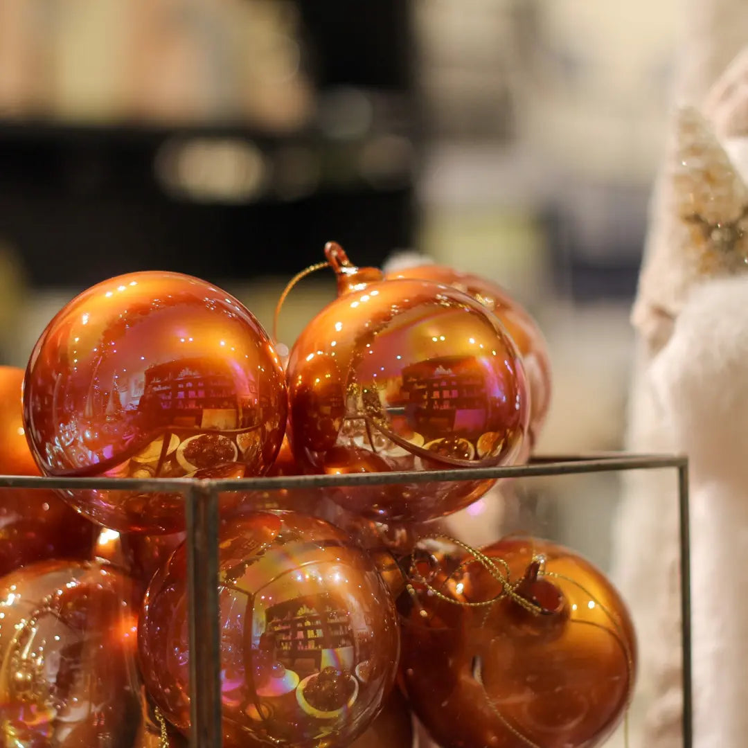 Jim Marvin Pearl Glass Ornament in Burnished Gold - Home Smith