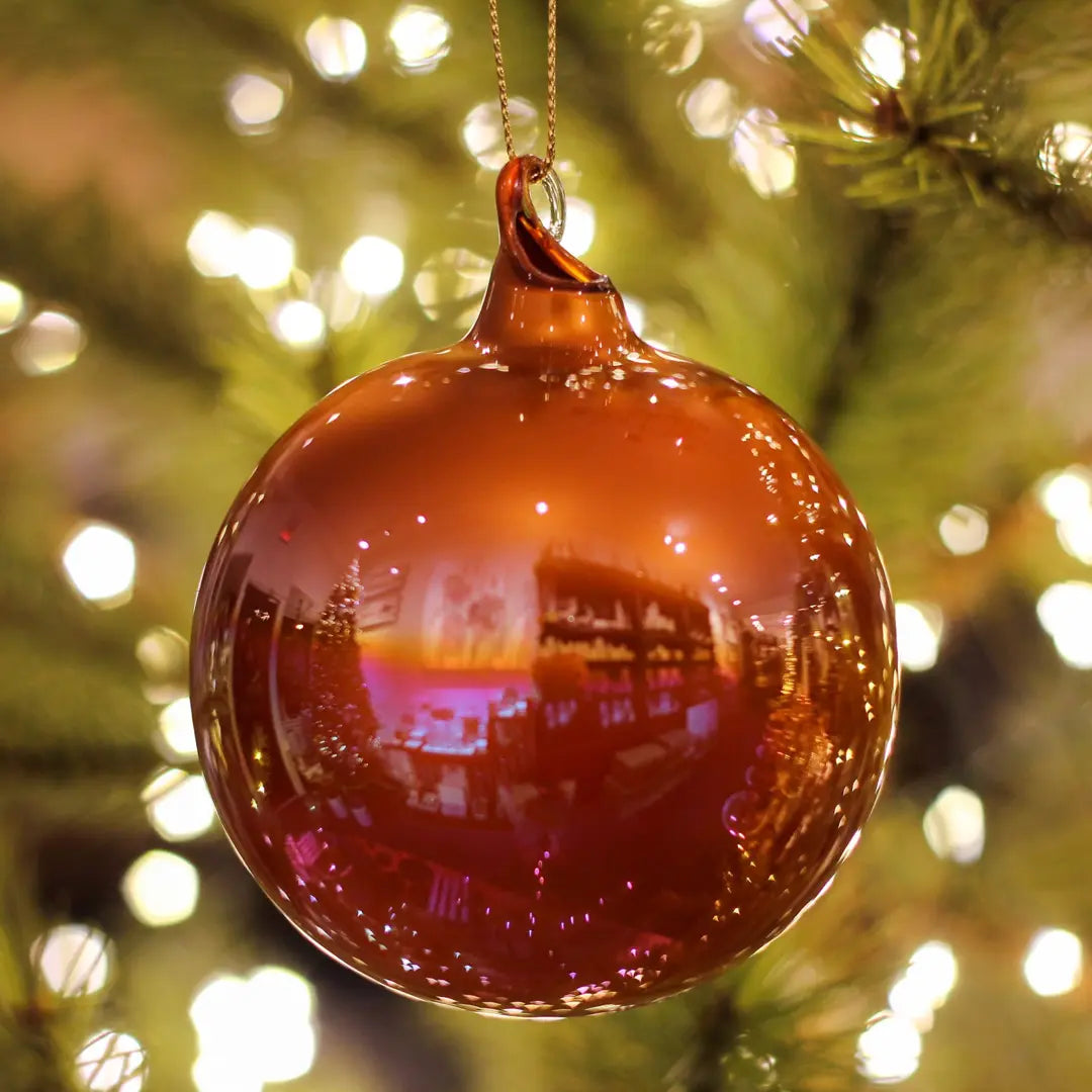 Jim Marvin Pearl Glass Ornament in Burnished Gold - Home Smith