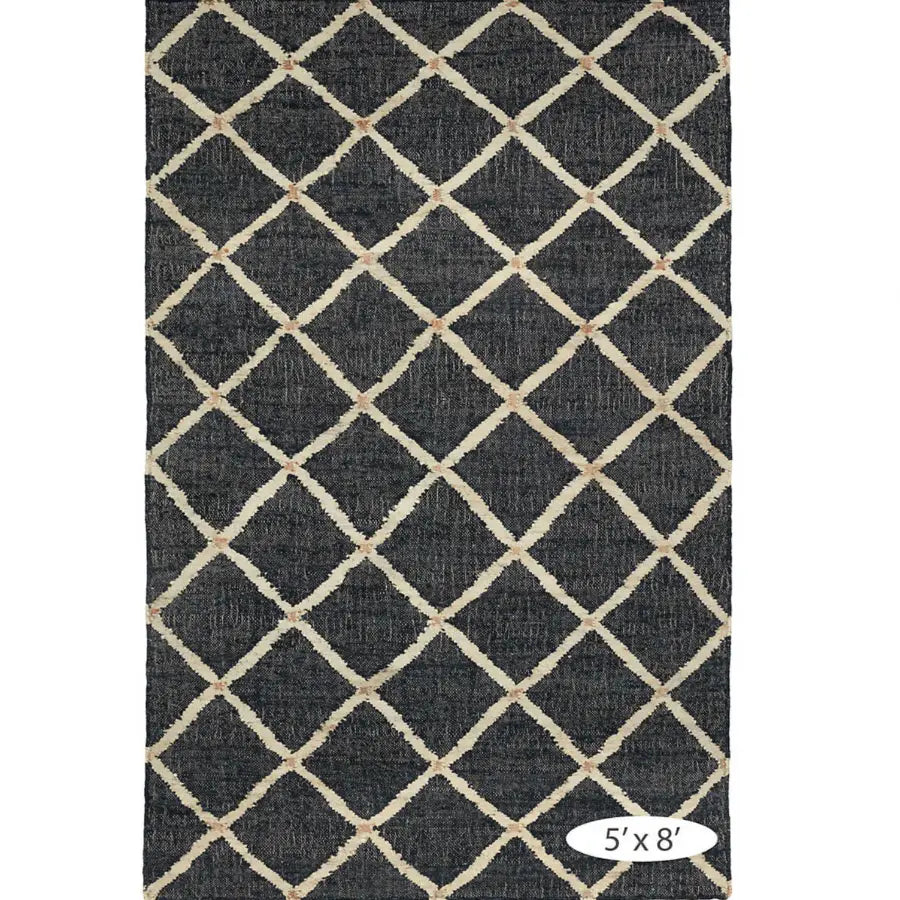 Kali Black Woven Jute Rug - Home Smith