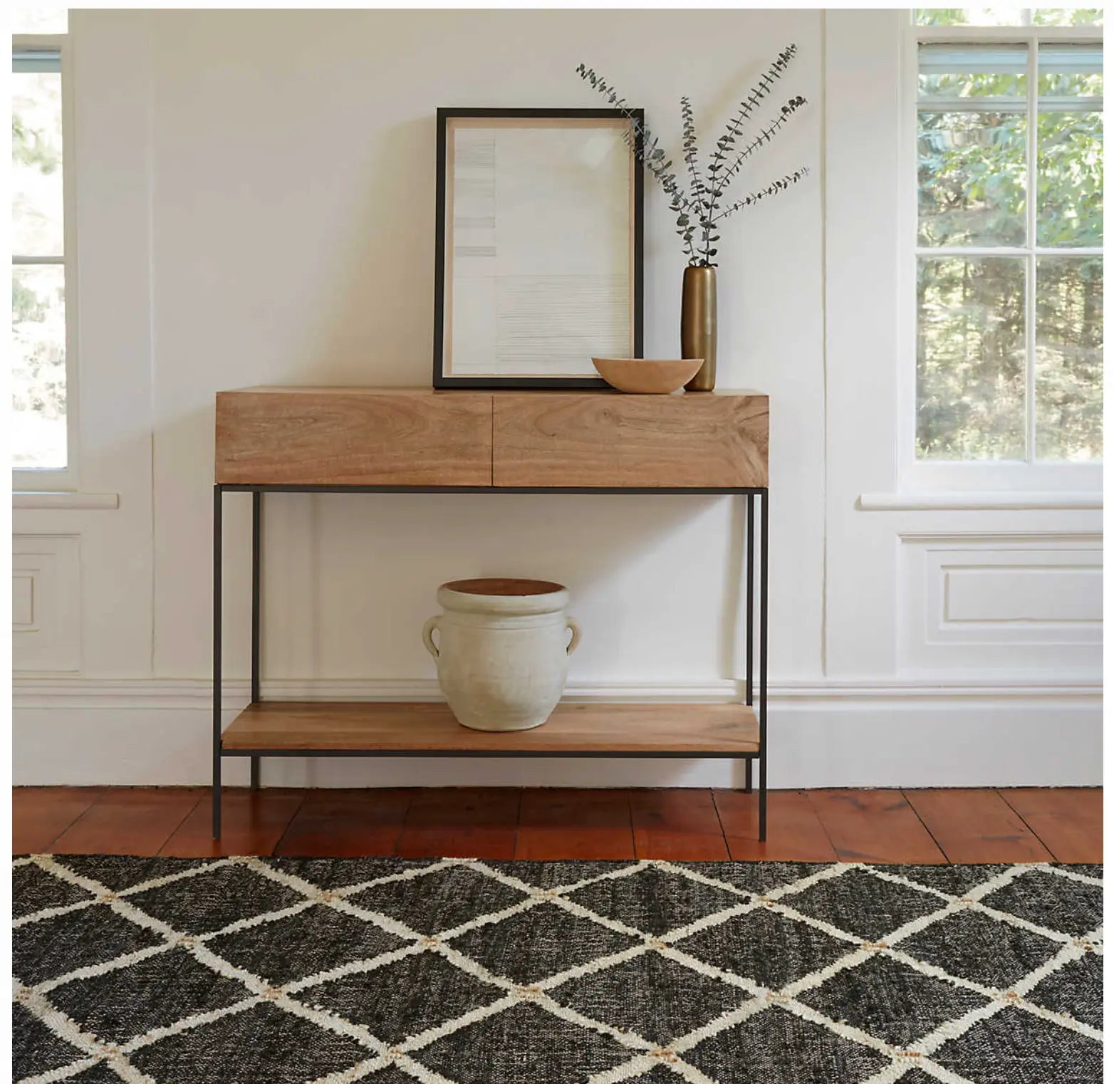 Kali Black Woven Jute Rug - Home Smith