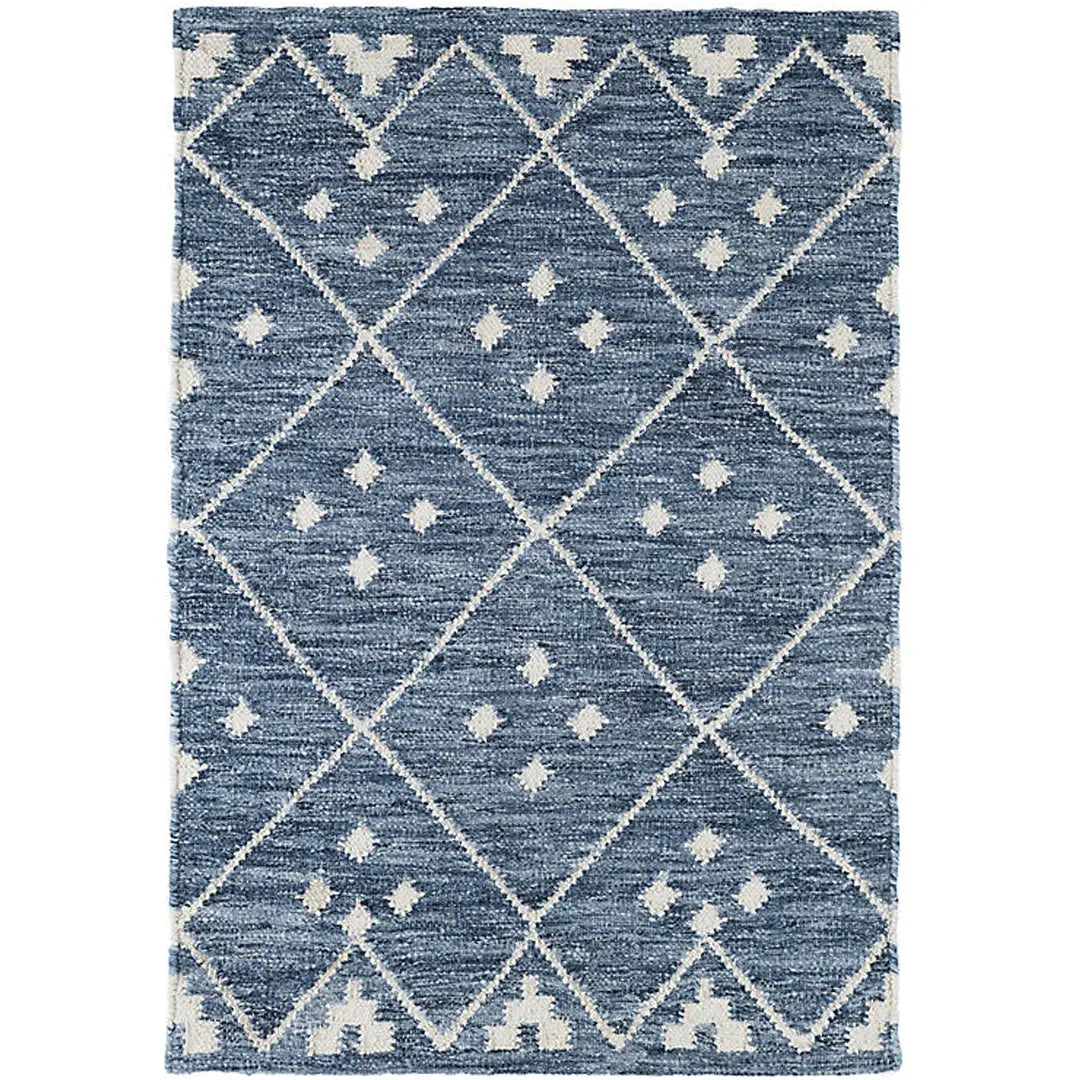 Kota Indigo Woven Wool Rug - Home Smith