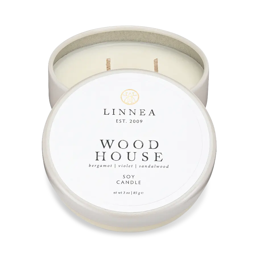 LINNEA Petite Scented Candle in Wood House - Home Smith