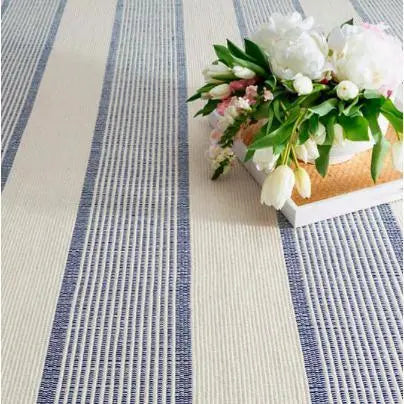 La Mirada Navy Cotton Woven Rug - Home Smith
