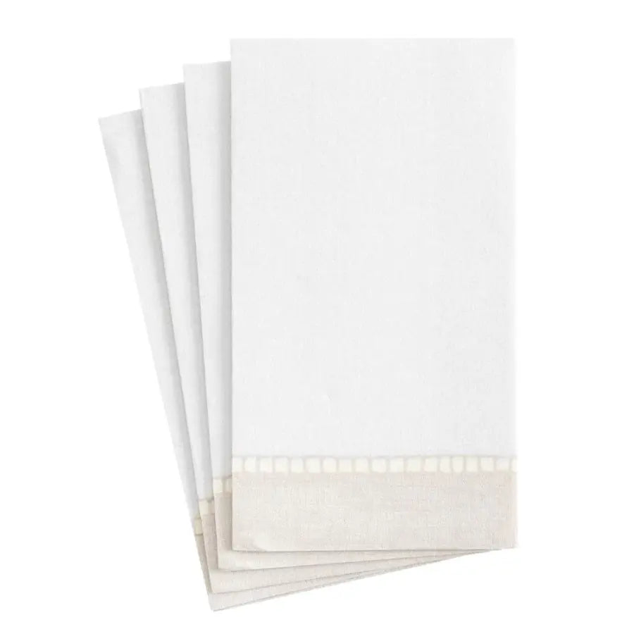 Linen Border Paper Guest Towels - Natural - Home Smith