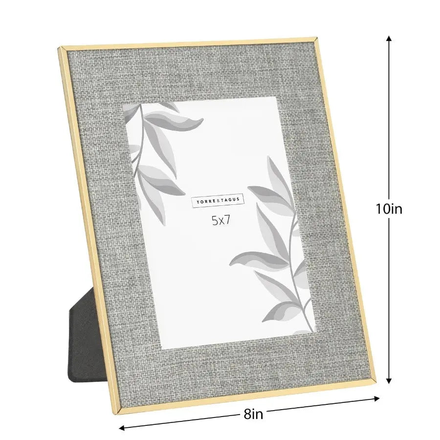 Linen Lined Gold Trim Photo Frame - Home Smith