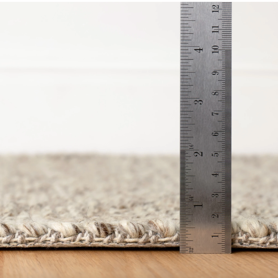 Tapis en laine tissée gris Loggia