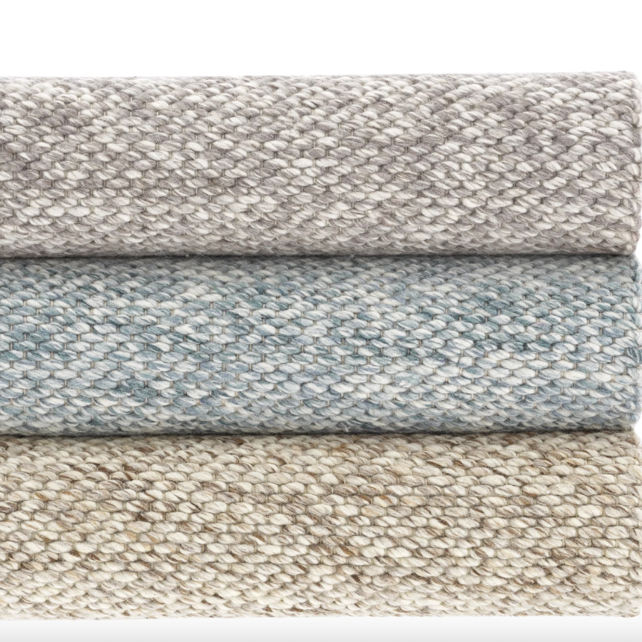 Tapis en laine tissée gris Loggia