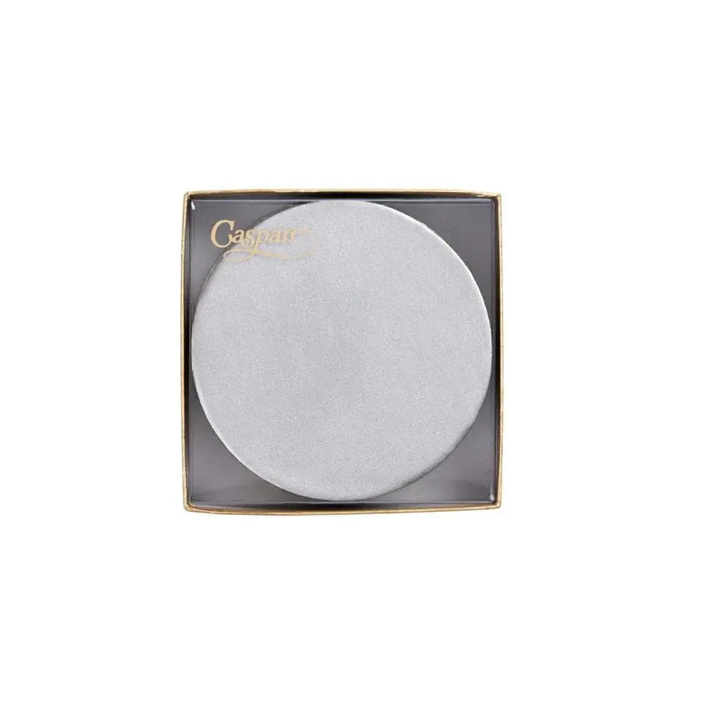 Luster Silver Felt-Backed Coasters - Box of 8 - Home Smith