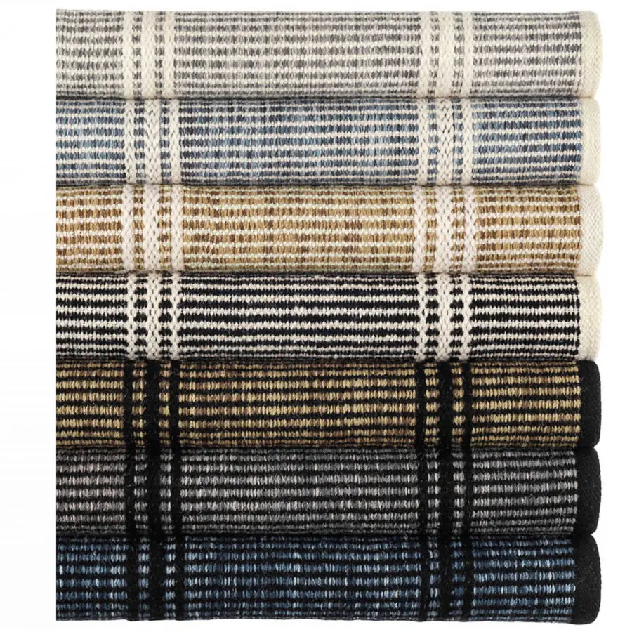 Malta Black / Ivory Woven Wool Rug - Home Smith