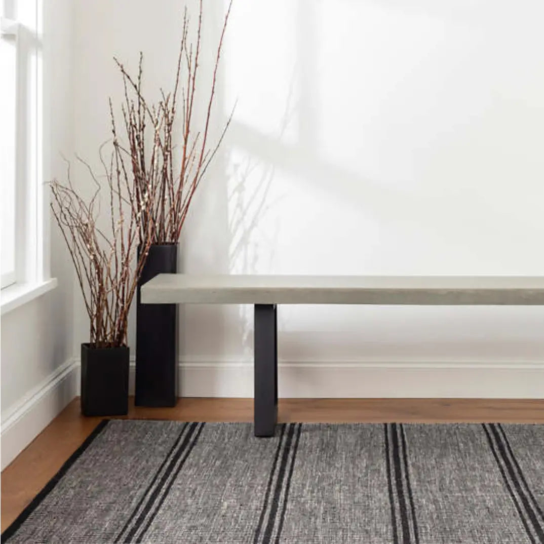 Malta Black Woven Wool Rug - Home Smith