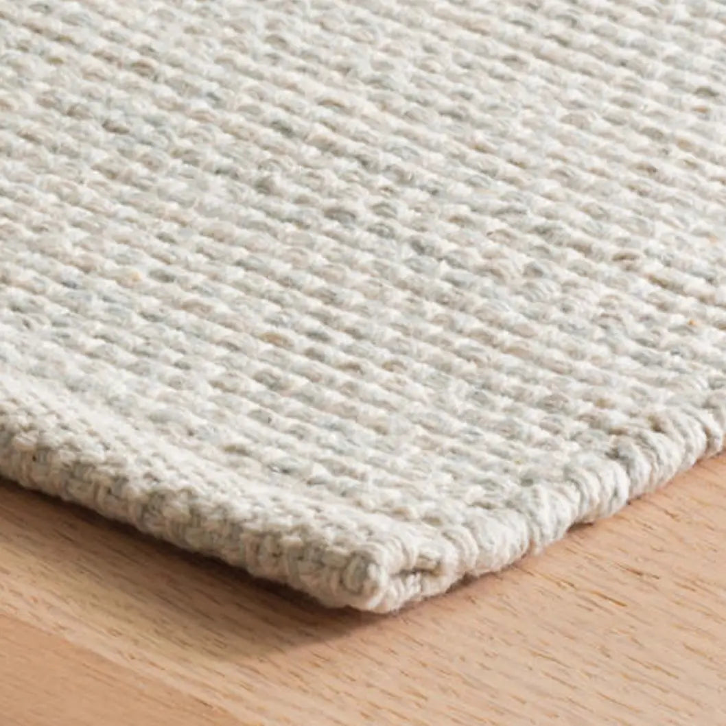 Marled Light Blue Woven Cotton Rug - Home Smith