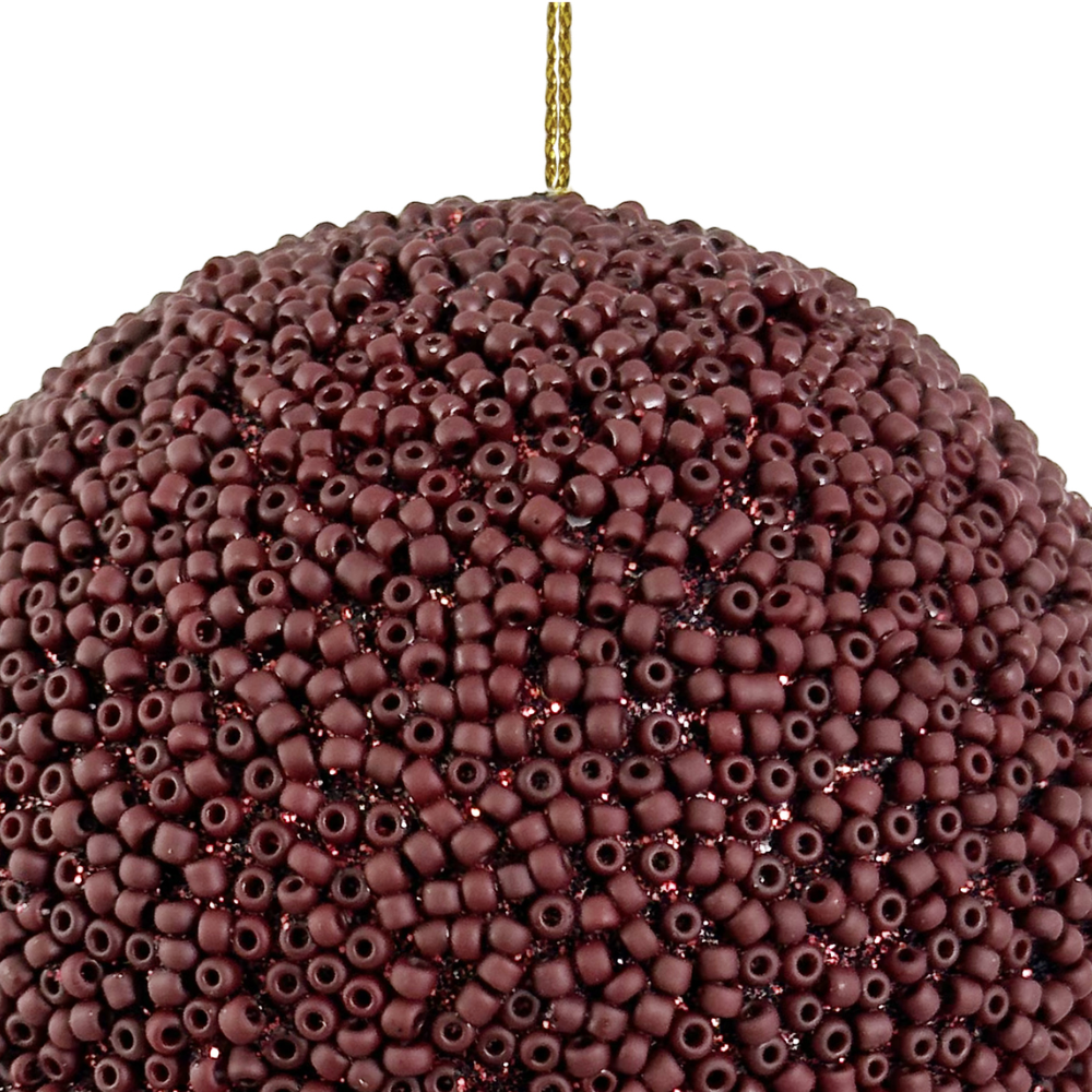 Matte Burgundy Beaded Ornament at Home Smith