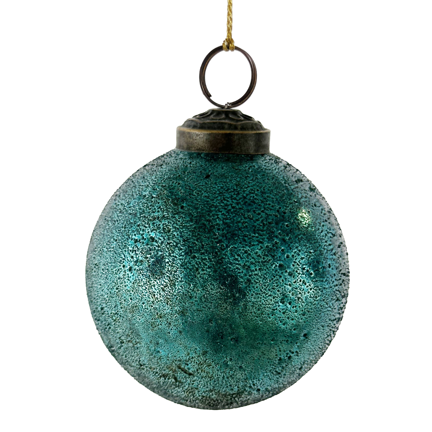 Matte Glass Ornament in Turquoise at Home Smith