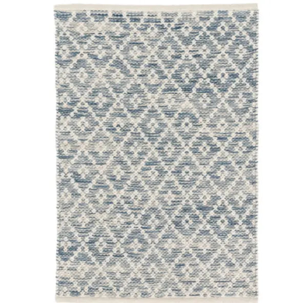 Melange Diamond Blue Woven Cotton Rug - Home Smith