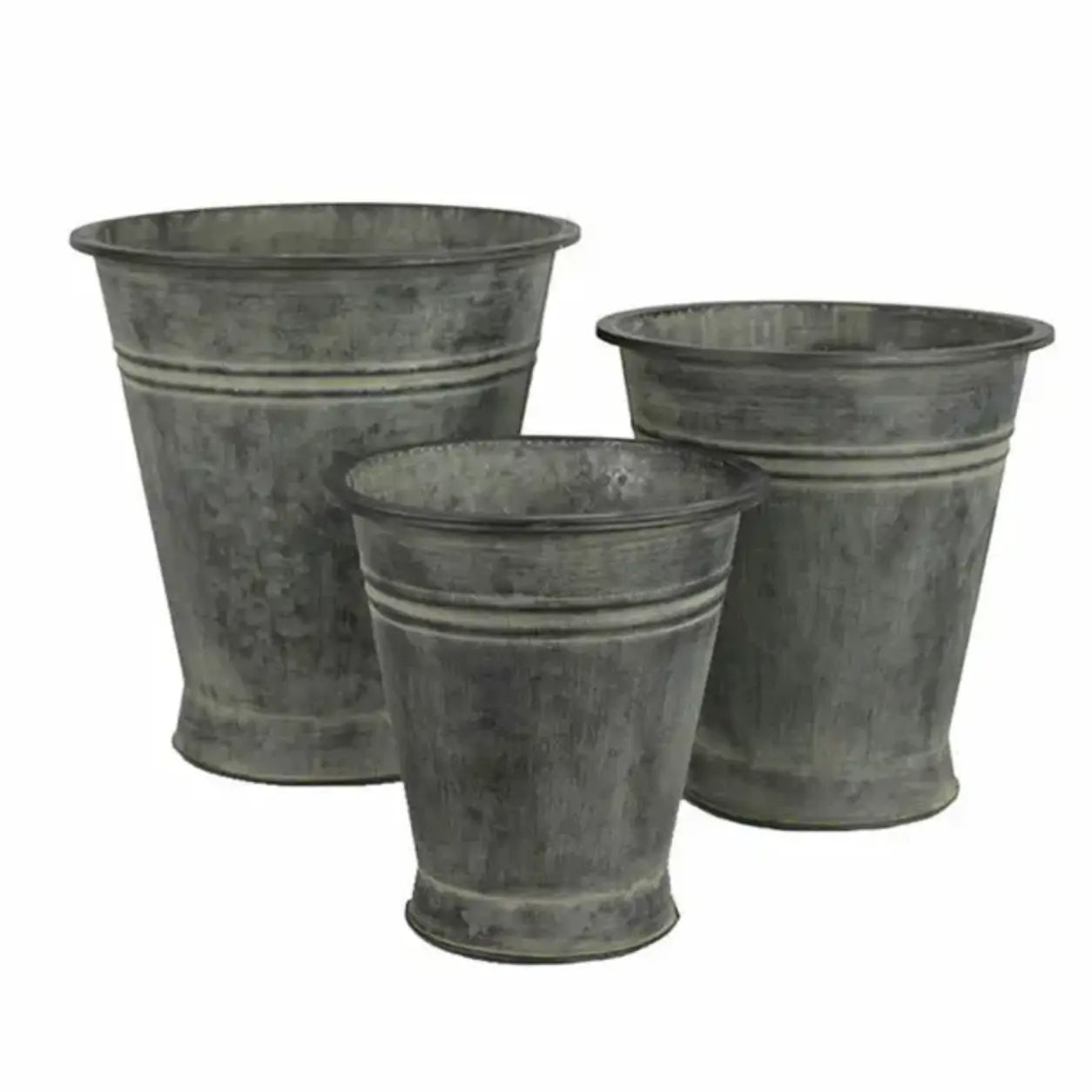 Metal Bucket Planters with Copper FInish - Home Smith