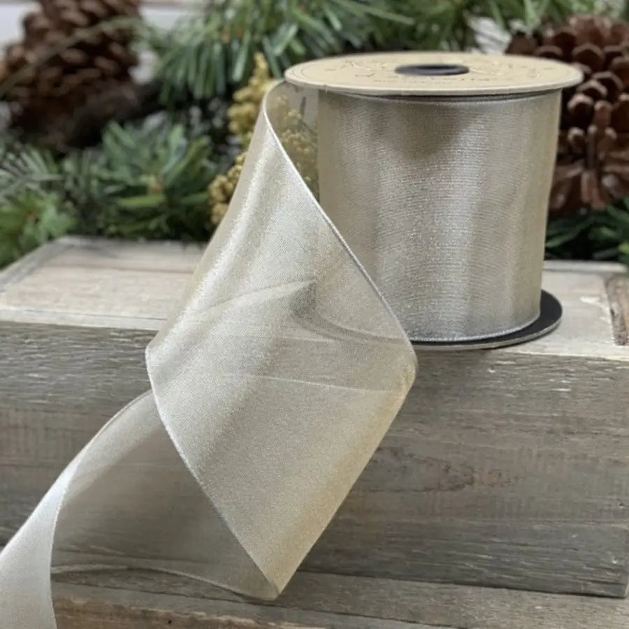 Metallic Mesh Ribbon in Champagne - Home Smith