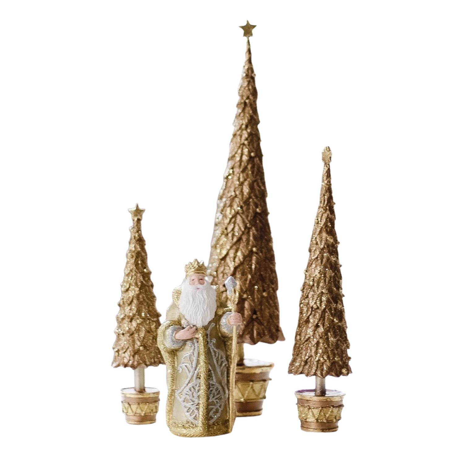 Neo Holly Topiary Tree with Star in Gold at Home Smith