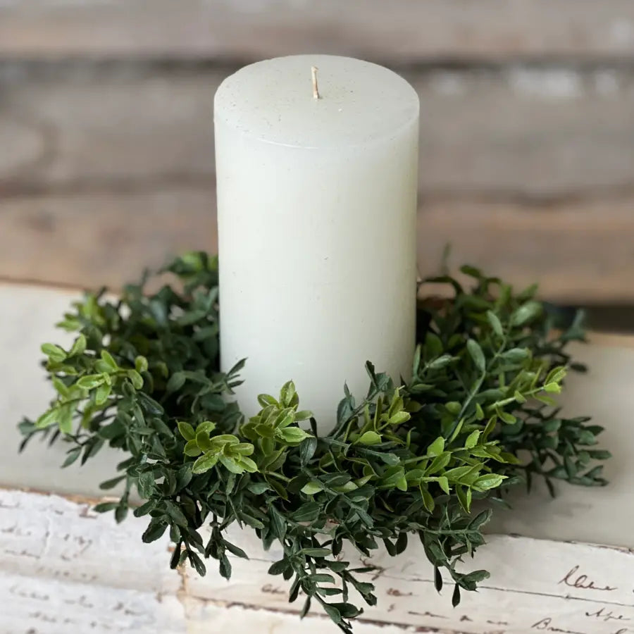 New England 8" Boxwood Mini Wreath | Candle Ring - Home Smith