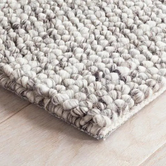 Niels Grey Woven Wool/Viscose Rug - Home Smith