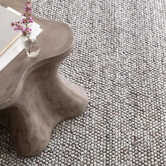 Niels Grey Woven Wool/Viscose Rug - Home Smith