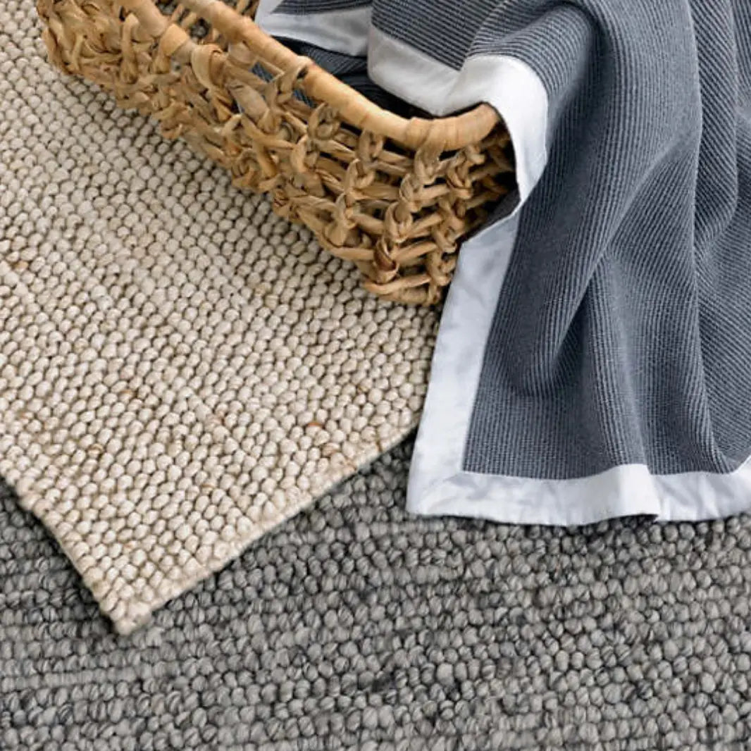 Niels Latte Woven Wool/Viscose Rug - Home Smith