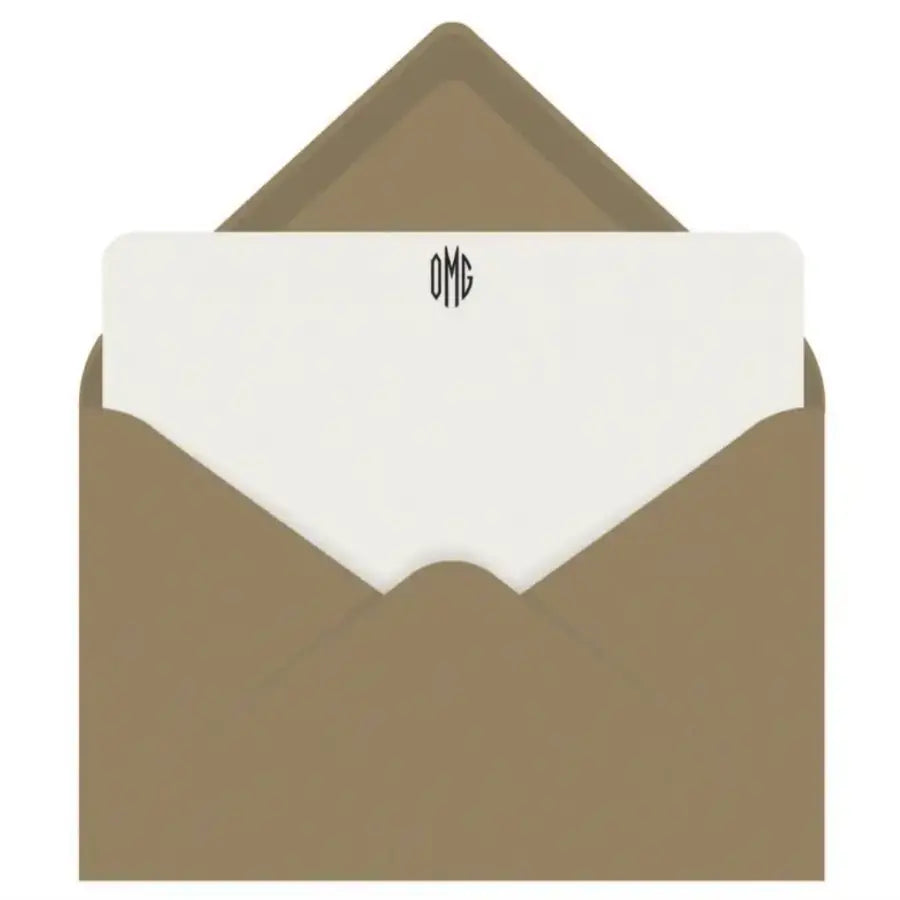 OMG Monogram Letterpress Notecards - Home Smith