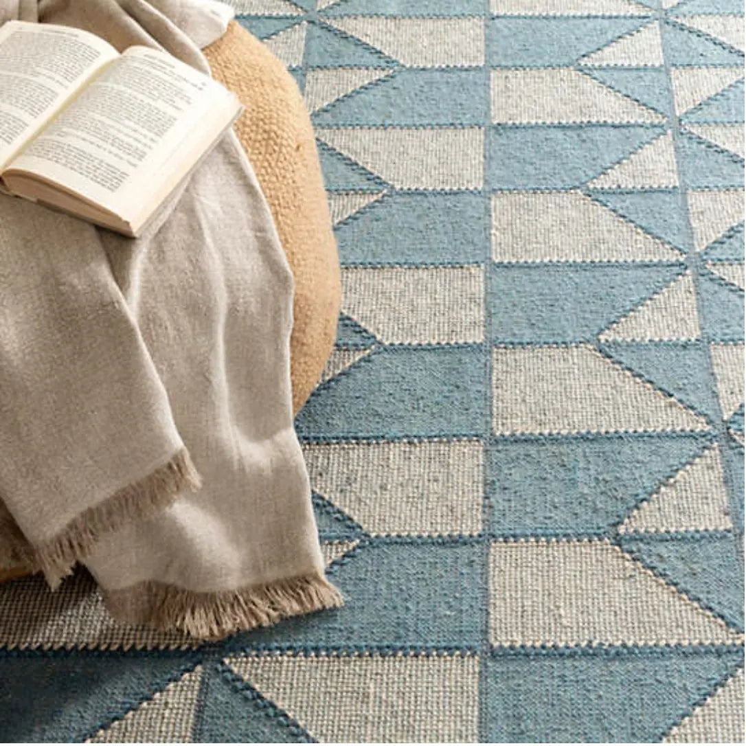 Ojai Blue Loom Knotted Cotton Rug - Home Smith