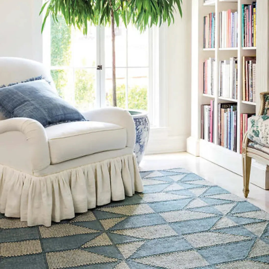 Ojai Blue Loom Knotted Cotton Rug - Home Smith
