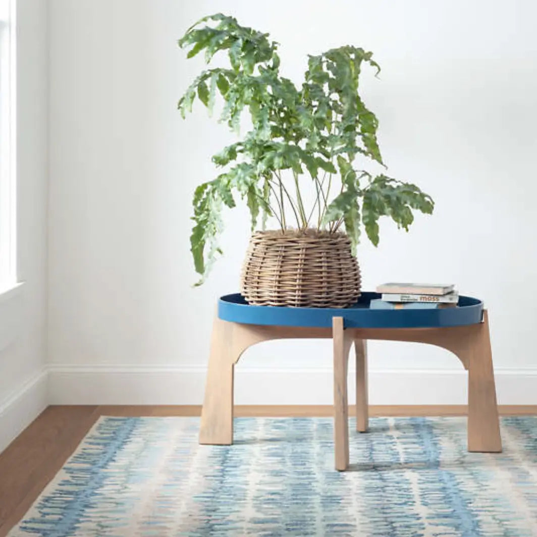 Paint Chip Blue Micro Hooked Wool Rug - Home Smith