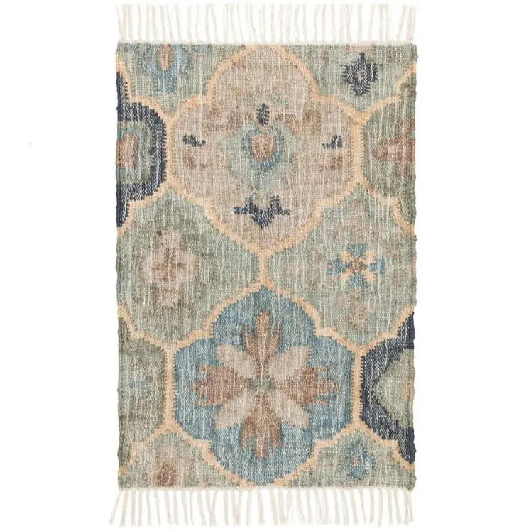 Pali Blue Woven Jute Rug - Home Smith