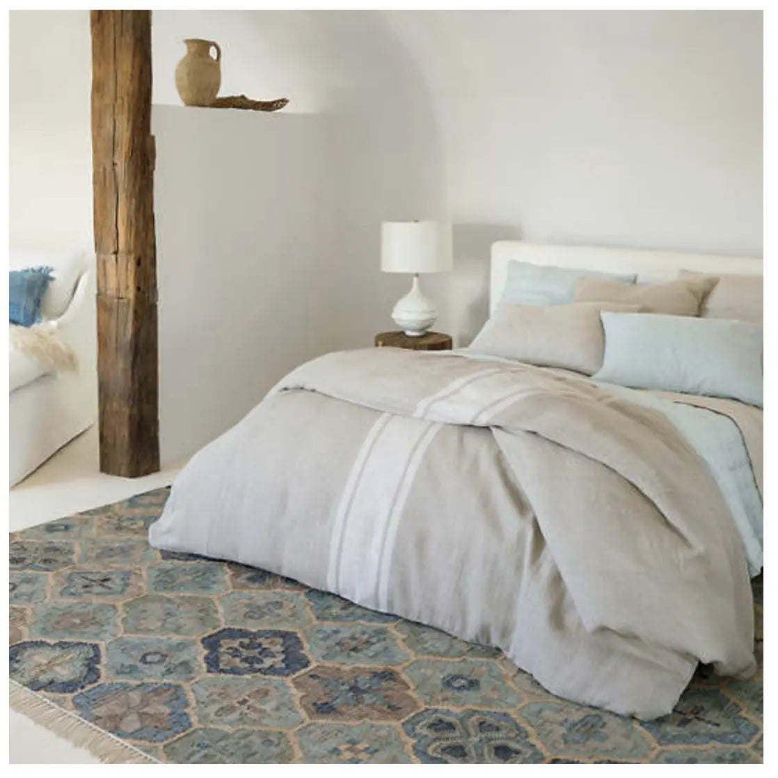 Pali Blue Woven Jute Rug - Home Smith