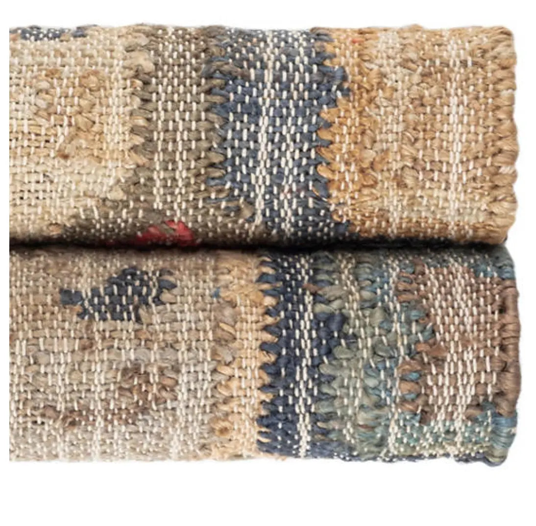 Pali Blue Woven Jute Rug - Home Smith