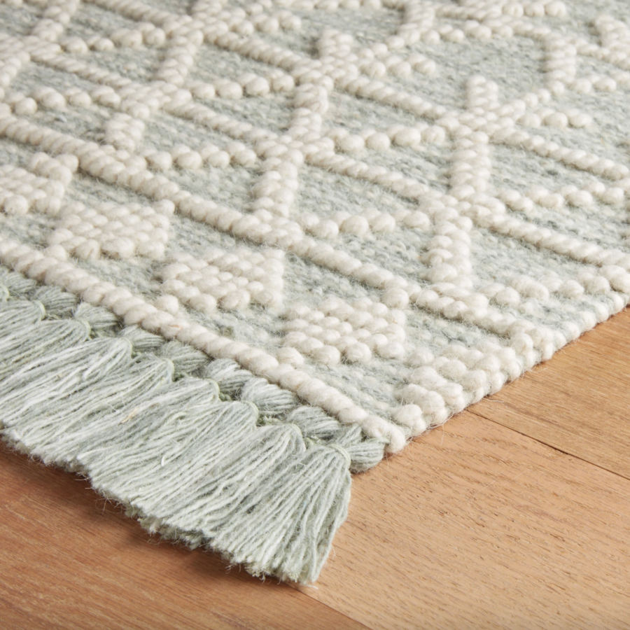 Tapis en laine naturelle tissée à la main Rufus Stone Kilim