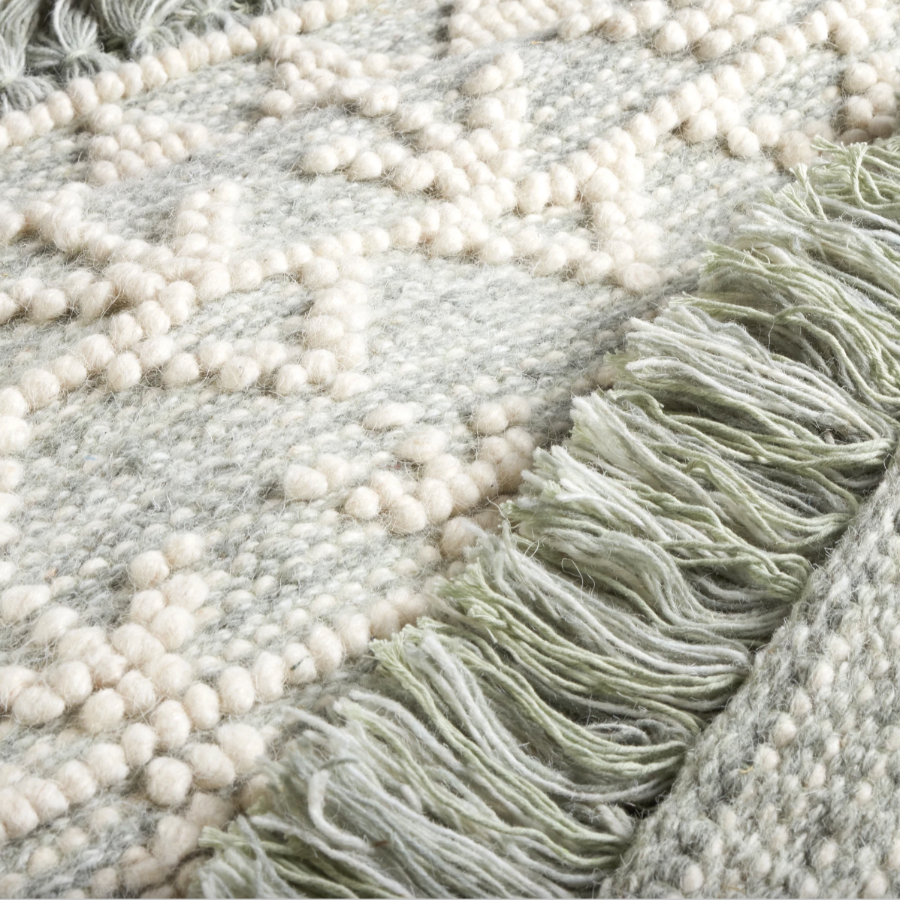 Tapis en laine naturelle tissée à la main Rufus Stone Kilim