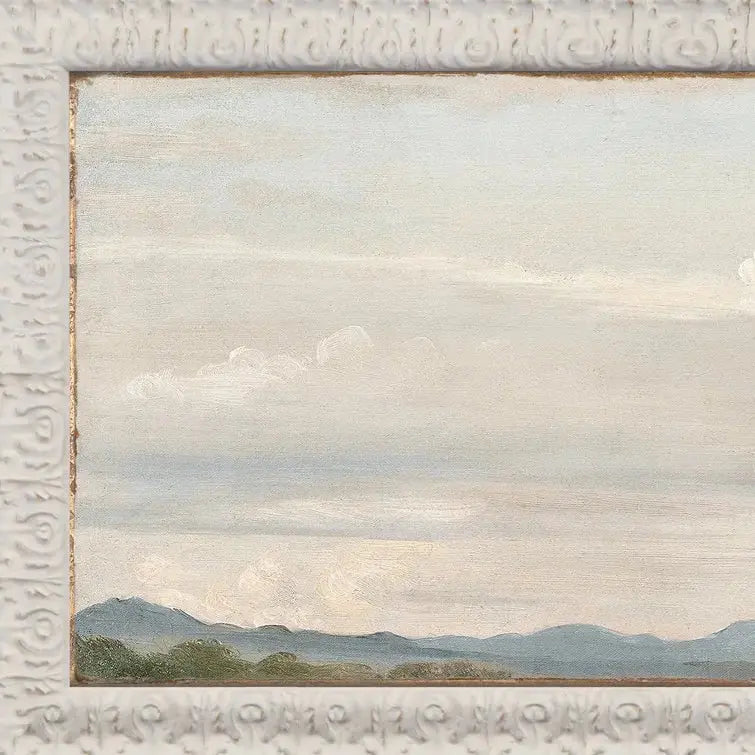 Étude de nuages Petit Scape avec des montagnes lointaines
