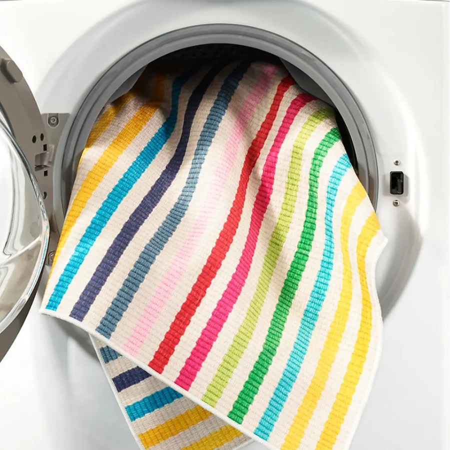 Home Smith Rainbow Stripe Multi Machine Washable Rug Dash & Albert Rugs - Washable