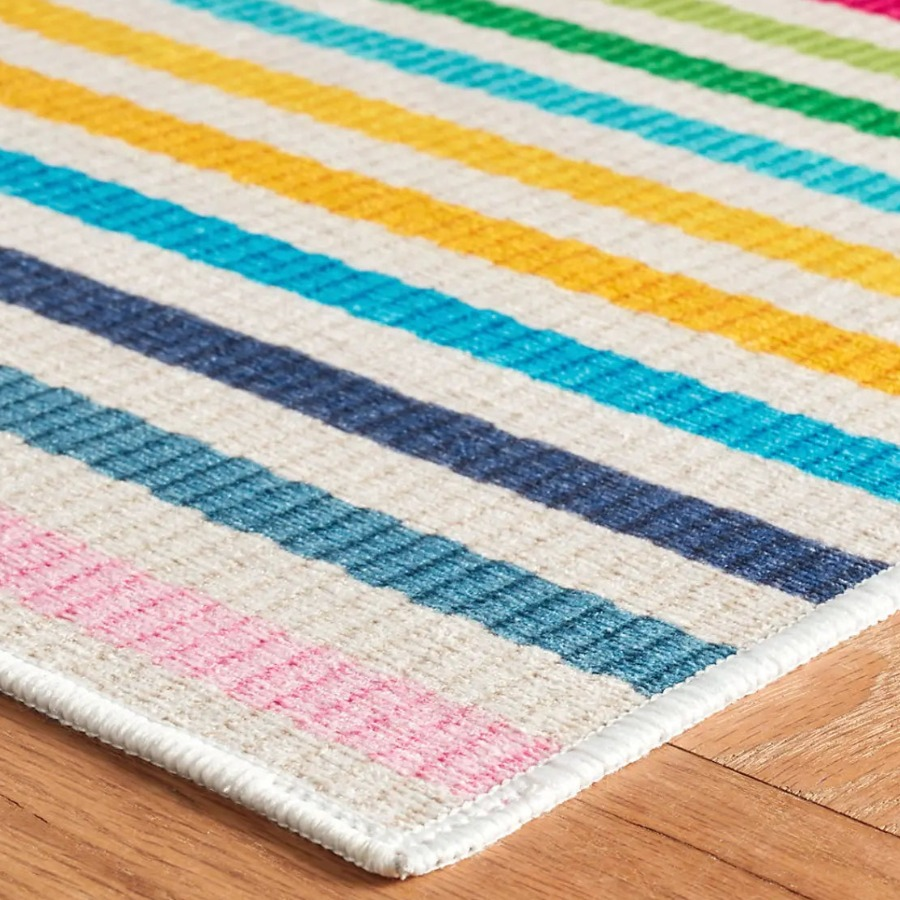 Home Smith Rainbow Stripe Multi Machine Washable Rug Dash & Albert Rugs - Washable