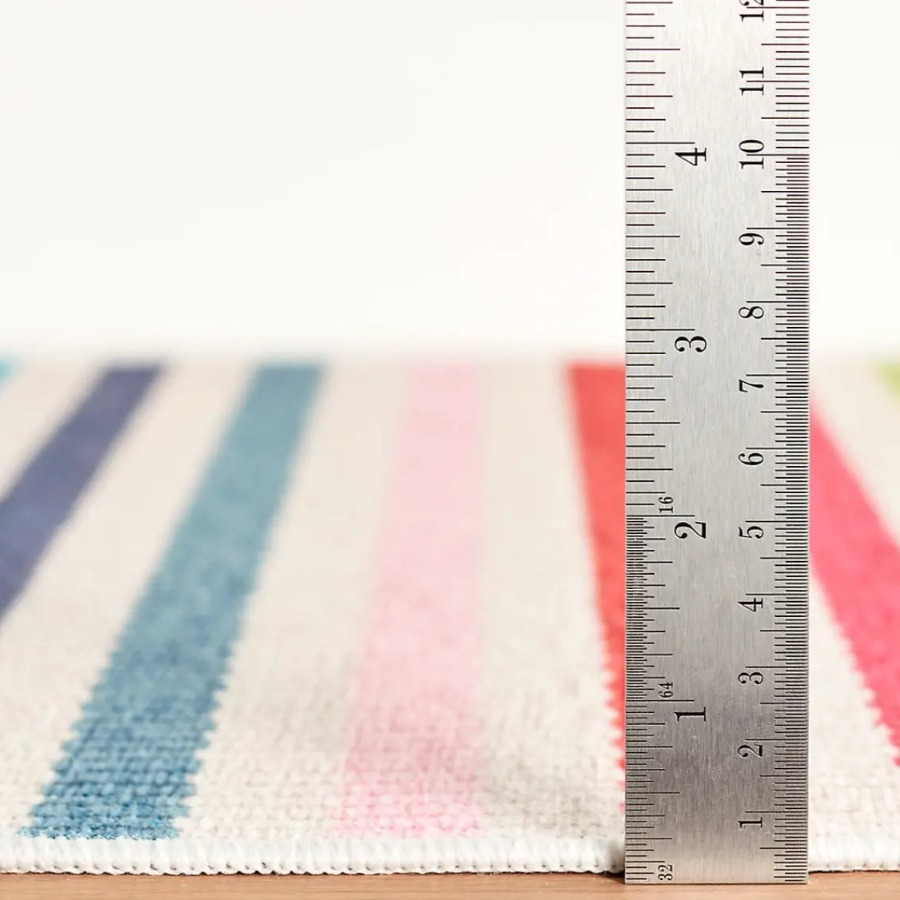 Home Smith Rainbow Stripe Multi Machine Washable Rug Dash & Albert Rugs - Washable