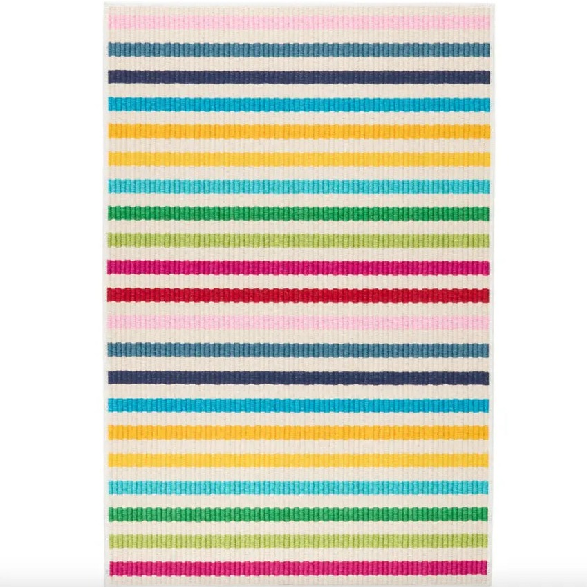 Home Smith Rainbow Stripe Multi Machine Washable Rug Dash & Albert Rugs - Washable
