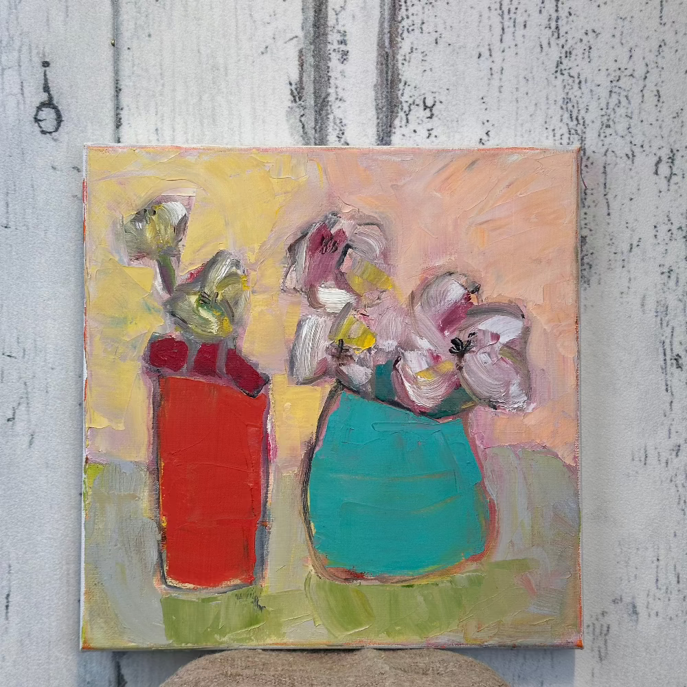 Red and Blue an Original artwork by Robin Grindley, oil on canvas at Home Smith