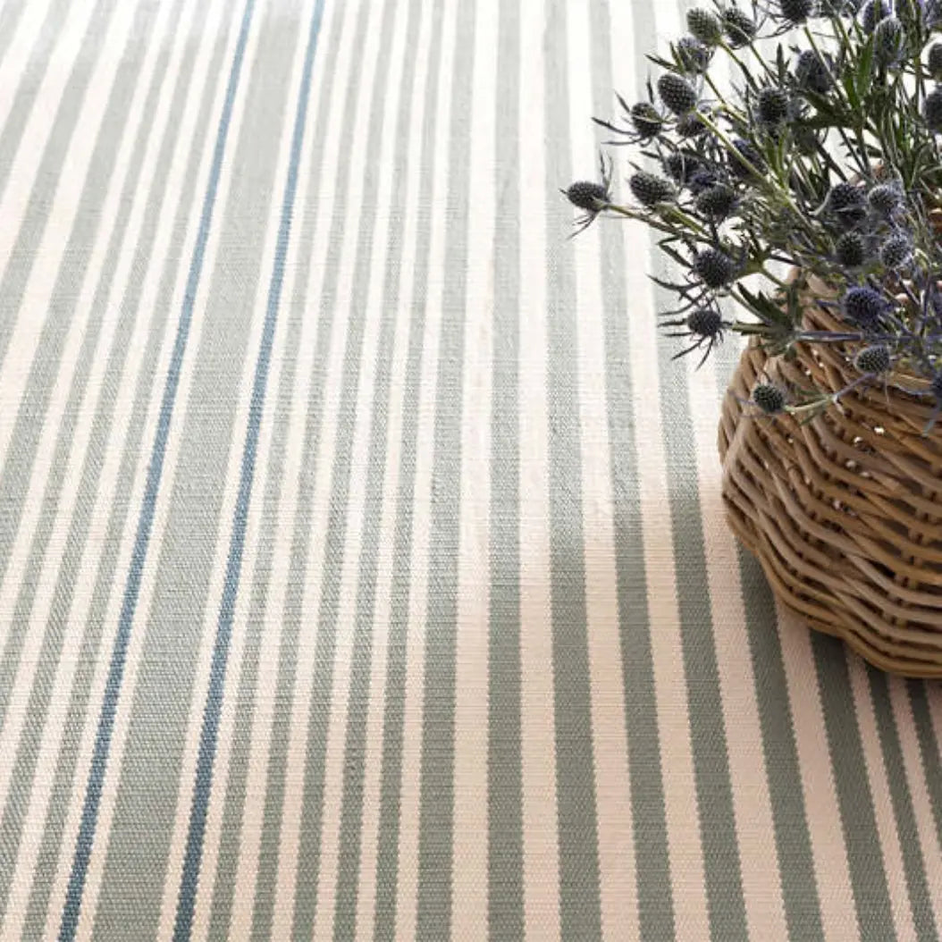 Rugby Stripe Light Blue Indoor/Outdoor Rug - Home Smith